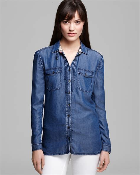 burberry woman brit relaxed skinny jeans|burberry denim shirt.